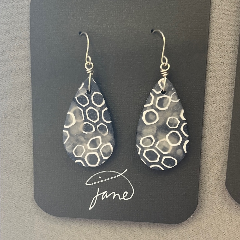 Pattern Teardrop Dangle Earrings - image 1